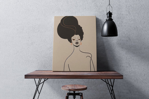 Poise | Black Woman Wall Art, Gallery Wrapped Canvas, 1.6