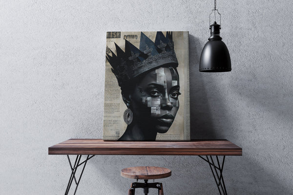Queen | Black Woman Wall Art, Gallery Wrapped Canvas, 1.6"