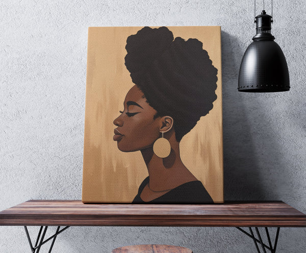 Regal | Black Woman Wall Art, Gallery Wrapped Canvas, 1.6